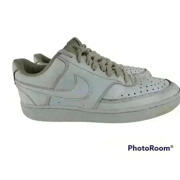 Nike Court Vision Low CD5434-100 Triple White AF1 Sneakers Shoes Womens Size 10 - Picture 1 of 11